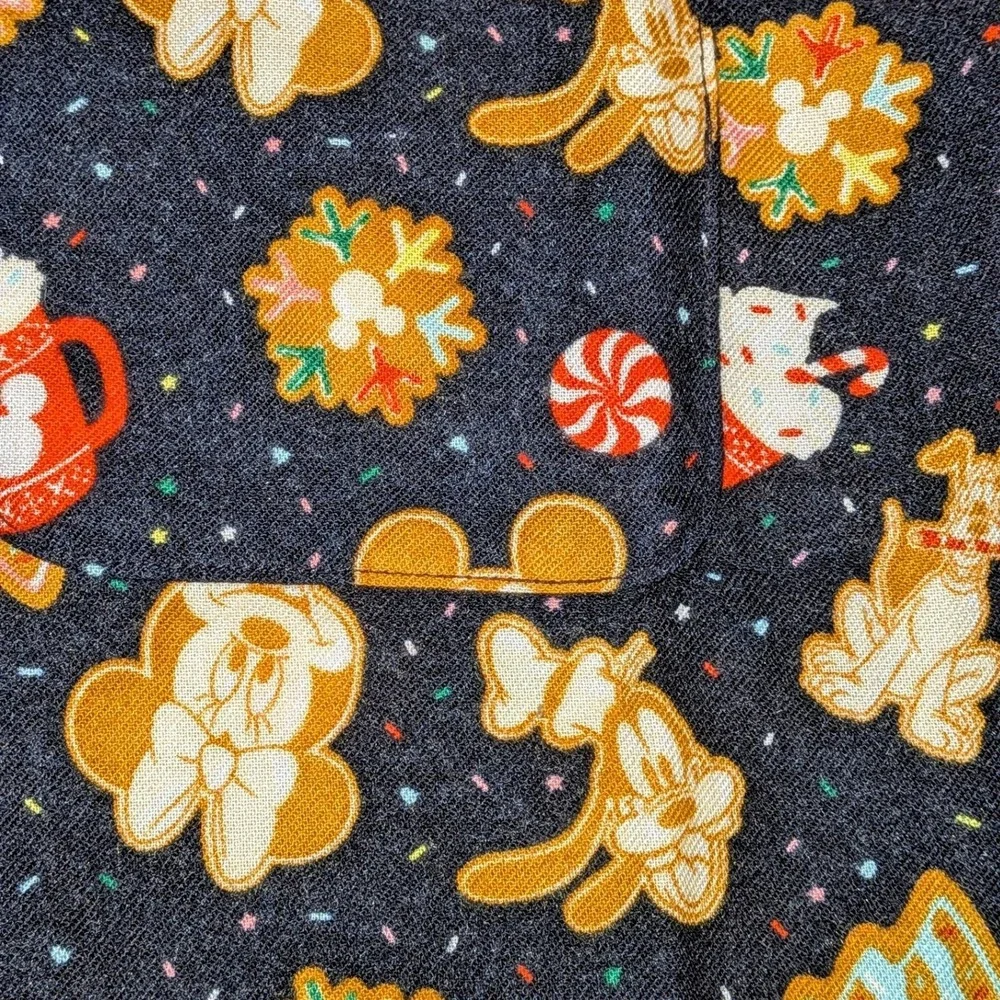 Old Navy Disney Christmas Pajamas XL‎ 14-16 Mickey Gingerbread Holiday Navy Blue